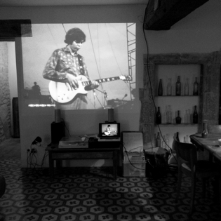 Canned Heat at Woodstock, 1969 in the video projection